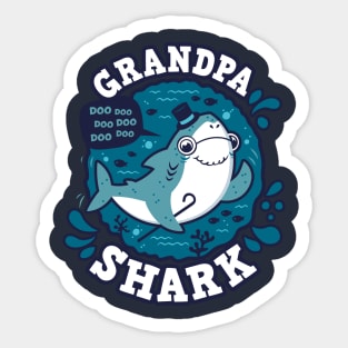 Grandpa Shark (trace) Sticker